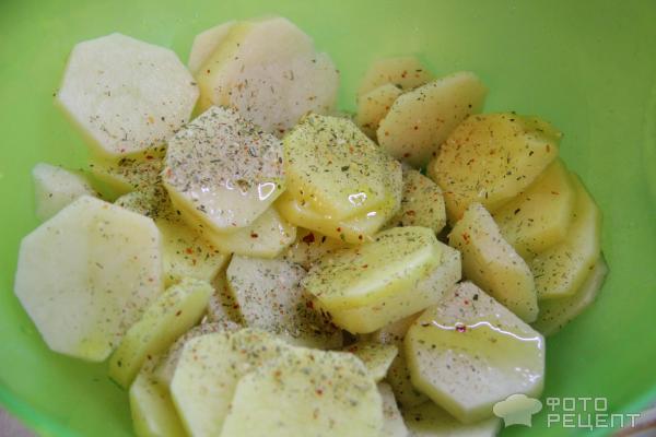 Сибас с картофелем в духовке фото