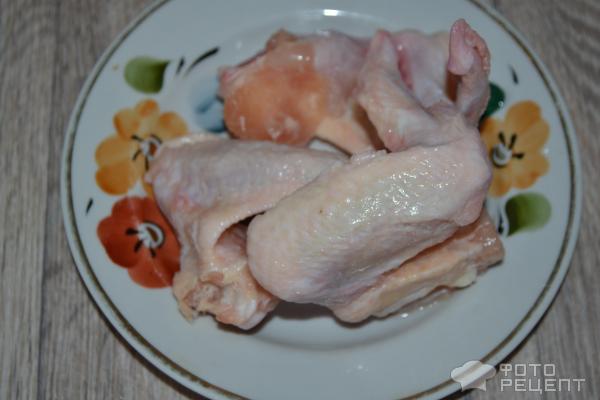 Грибной суп с куриными крылышками фото