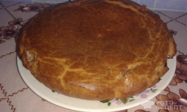 Ленивый пирог с капустой и колбасой