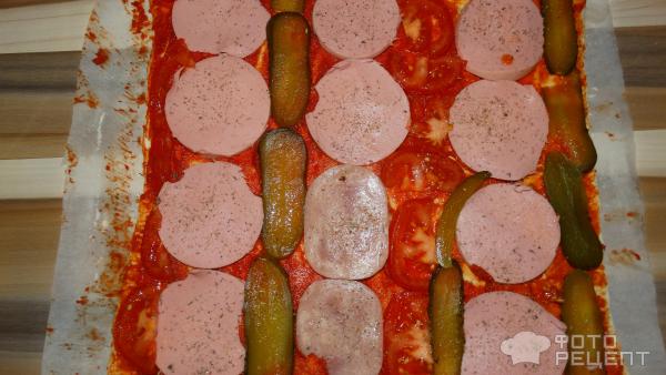Быстрая пицца из слоеного теста фото