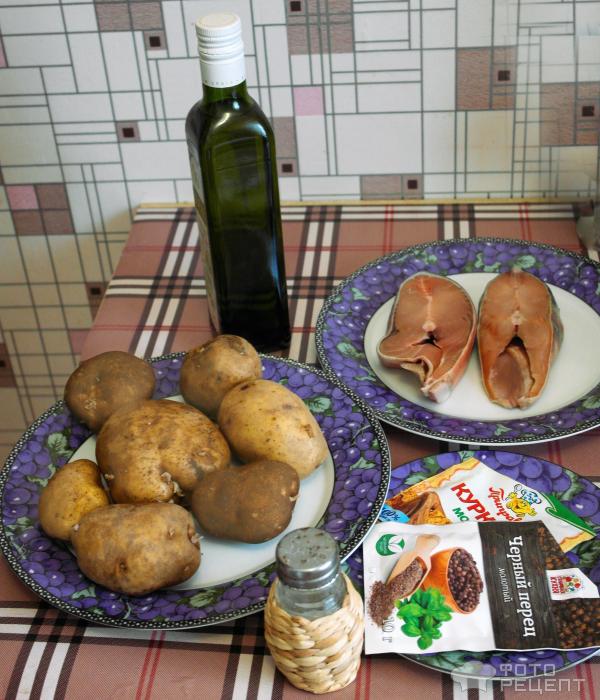 Форель запеченная с картофелем в духовке