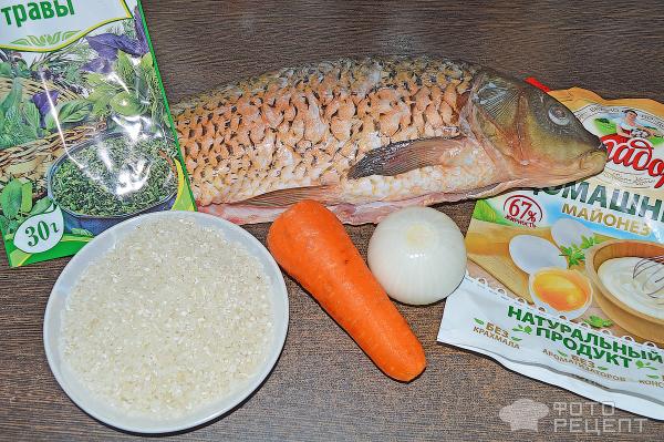 Карп, запеченный в духовке с рисом и овощами - рецепт автора Елена Кутилина 🌳