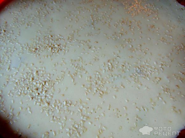 Заливной пирог с рисом и печенью фото