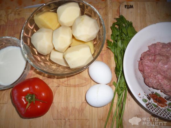 Картофельная запеканка с мясным фаршем фото