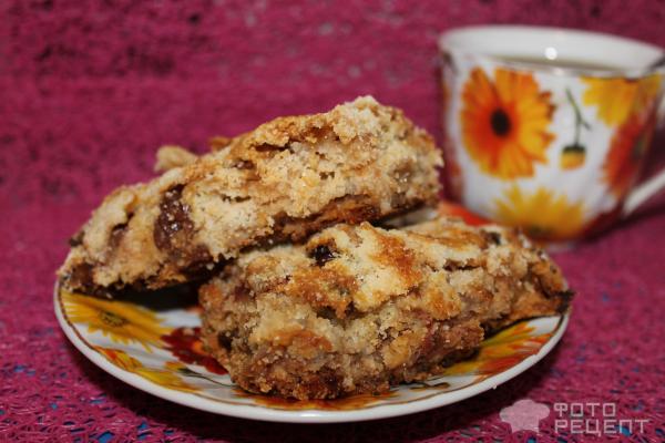 Болгарский яблочный пирог из насыпного теста с манкой фото