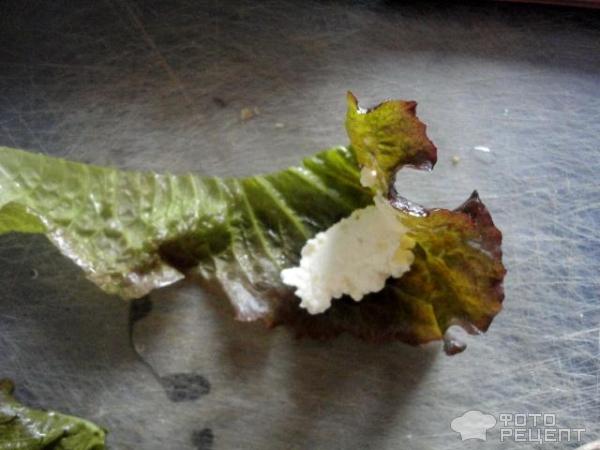 рулетики в салатных листьях