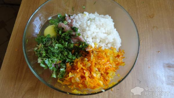 Котлетки с рисом и овощами фото