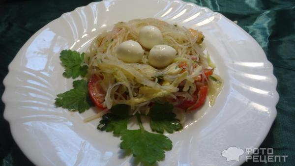 Салат фунчеза с креветками и мацареллой фото