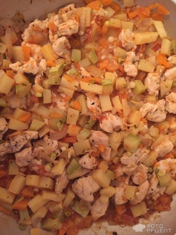 Овощное рагу с курицей фото