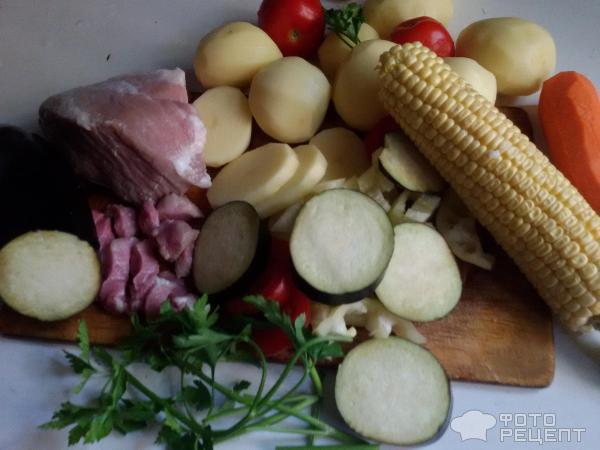 Свинина по-мексикански с кукурузой и овощами фото