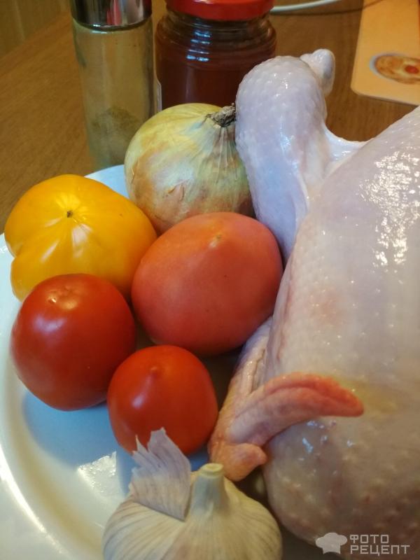 Ингредиенты для чахохбили из курицы с томатной пастой