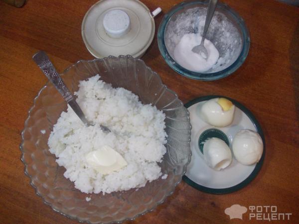 Печеные пирожки с рисом и яйцом фото