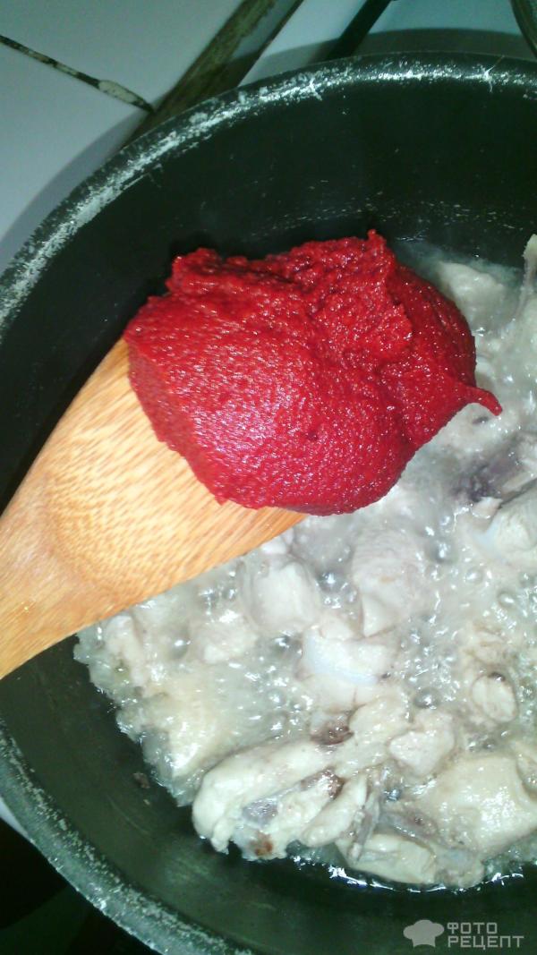 Стручковая фасоль тушеная с мясом и томатом фото