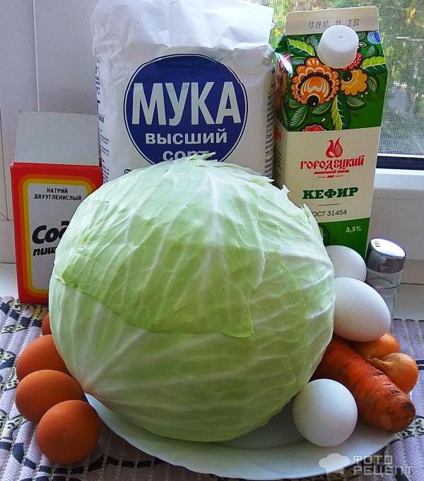 Рецепт: Заливной пирог с капустой - С капустой и яйцом в мультиварке