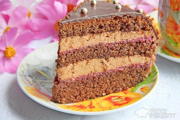 Шоколадный торт с кремом-суфле фото
