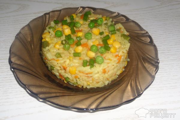 Рис с кукурузой и горошком
