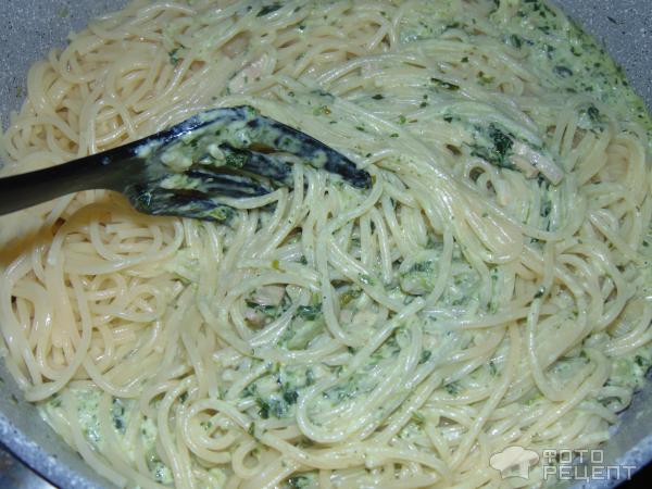 Спагетти с копченой грудинкой фото