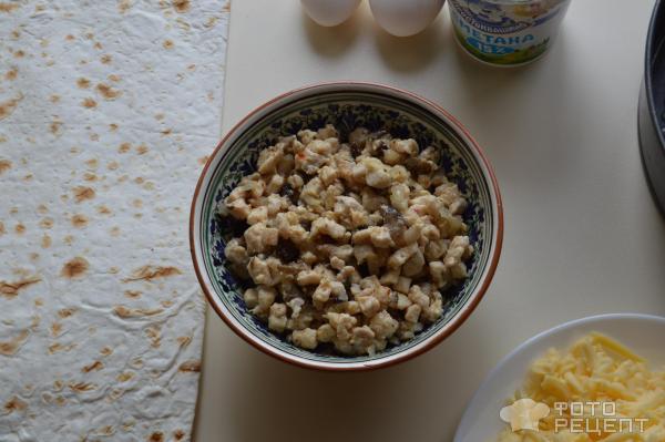 Пирожки-рулетики из лаваша с грибами и сыром (на сковороде)