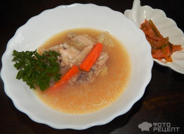 Куриный суп в корейском стиле фото