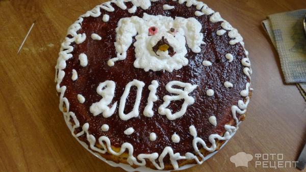 Новогодний пирог Год желтой собаки фото