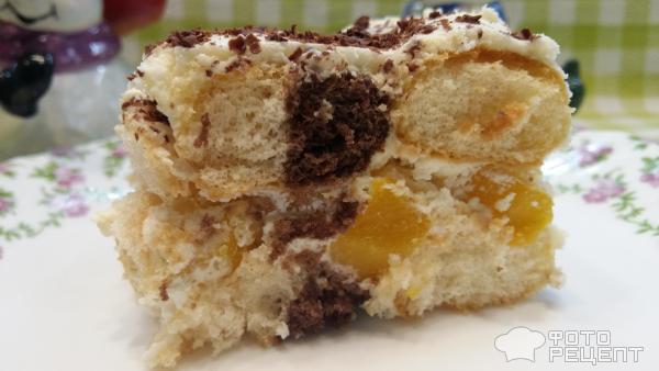 Торт из двухцветного печенья Савоярди фото