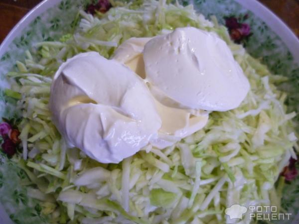 Салат с курицей и белокочанной капустой фото