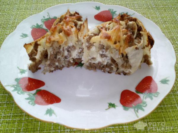 Мясные пирожки из лаваша фото