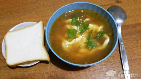 Суп с зеленой чечевицей фото