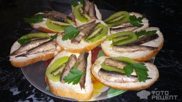 бутерброды со шпротами и киви рецепт с фото пошагово | Дзен