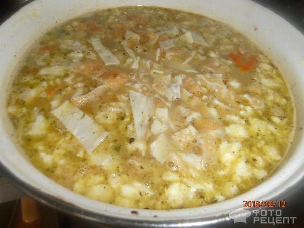 Куриный суп с омлетом фото
