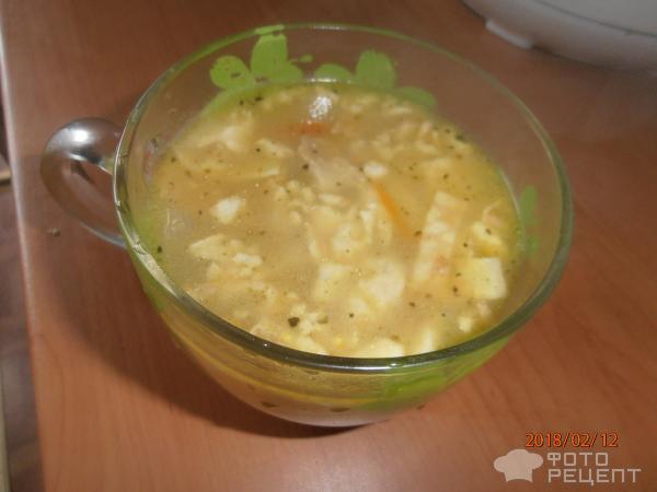 Куриный суп с омлетом фото