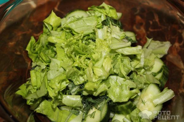 Зеленый салат Из того, что было вариант 2 фото