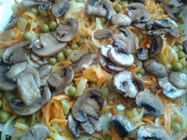 Рис с овощами и грибами фото