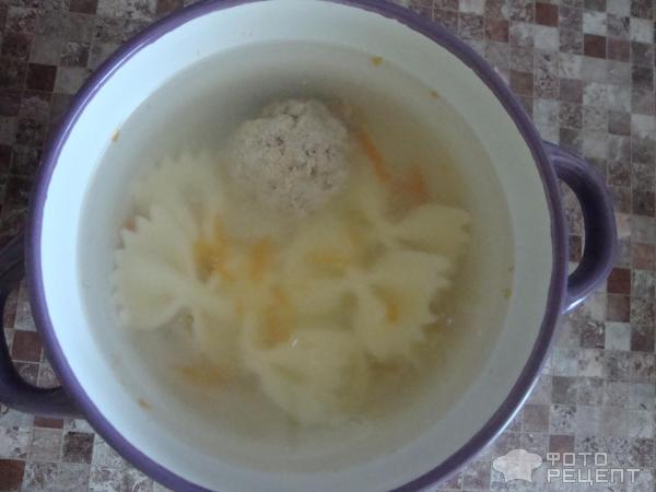 Суп с фрикадельками и макаронами фото