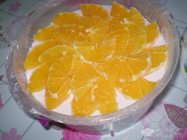 Торт Весенний, с апельсинами на сметане