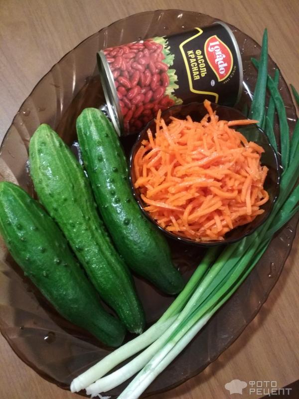 Салат с ветчиной, фасолью и корейской морковью - пошаговый рецепт с фото на фотодетки.рф