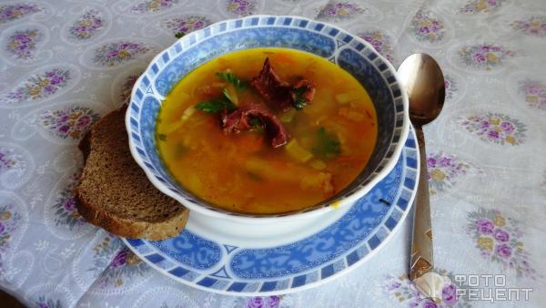 Гороховый суп с копченостями фото
