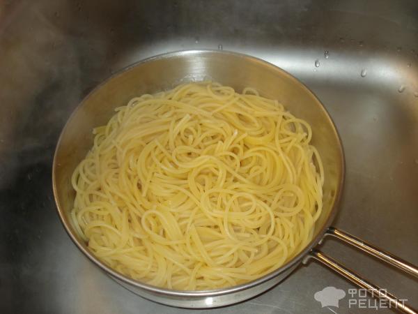 Спагетти с вареным мясным фаршем фото