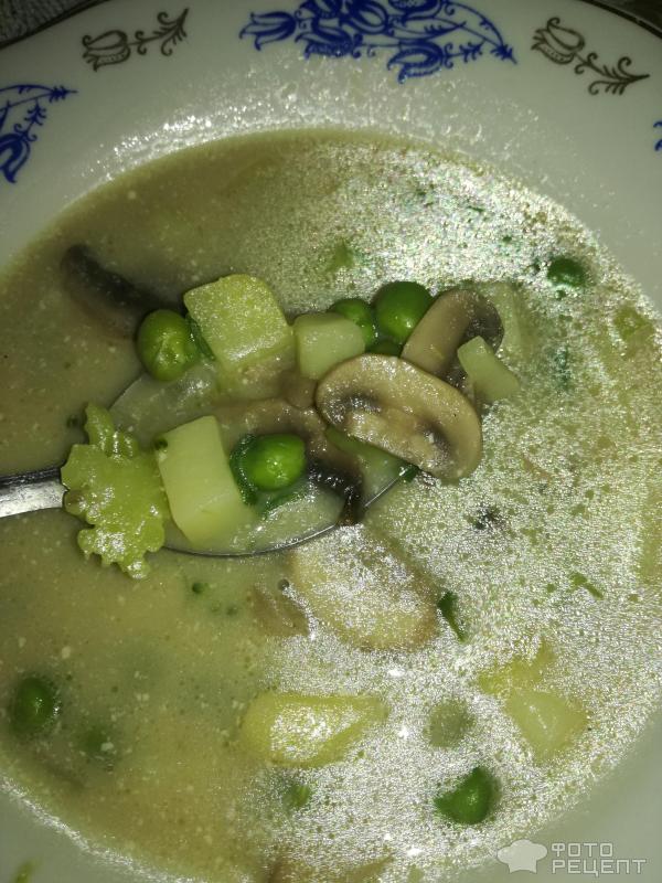 Молочный суп с грибами фото