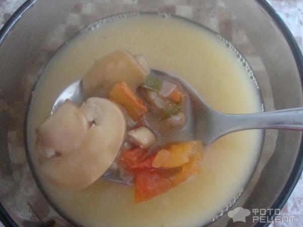 Легкий суп с шампиньонами фото
