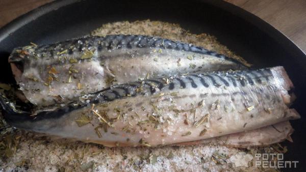 Рецепт: Скумбрия запеченная в соли - рыба на соли в духовке