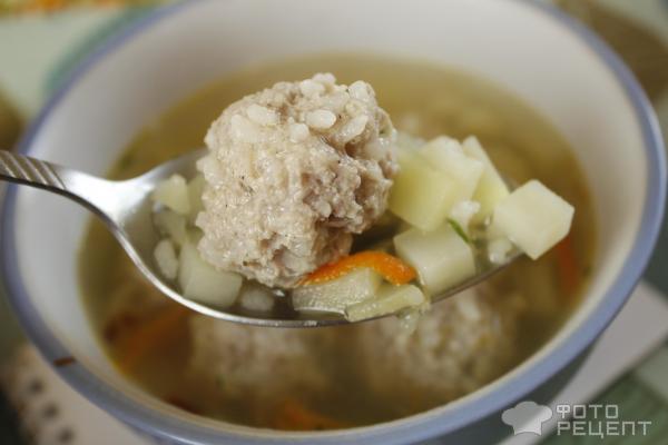 Суп с рисом и сырными клецками
