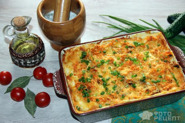 Лазанья с курочкой и грибами