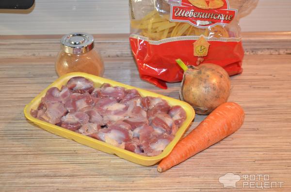 суп-лапша из куриных желудков