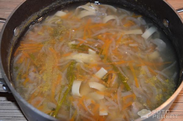 суп-лапша из куриных желудков