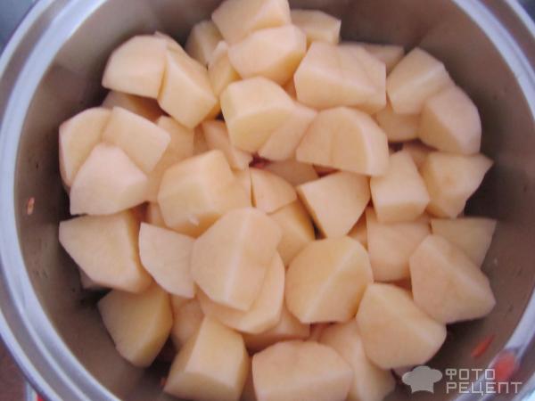 Картофель тушеный в сметане с мясом фото