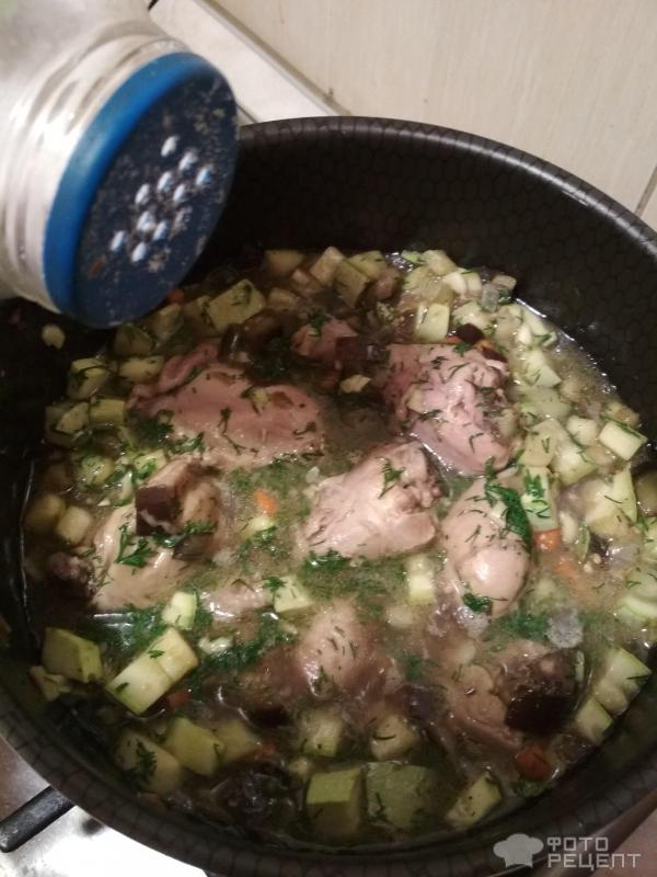 Овощное рагу с курицей фото