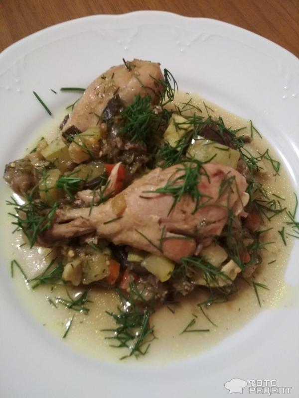 Овощное рагу с курицей фото
