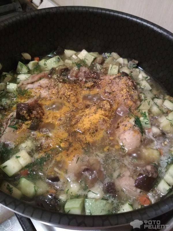 Овощное рагу с курицей фото