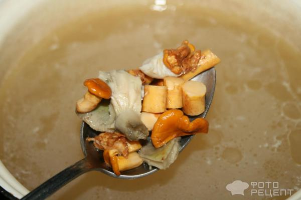 Фасолевый суп с лесными грибами